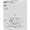 TopLight DISK GRIGIO ANTRACITE CON STAFFA DI FISSAGGIO E COPRIBASE 1186-75 ST12-GA