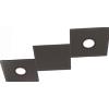 TopLight ECCENTRIC APPLIQUE-PLAFONIERA 2 LUCI + 1 DECORATIVO MARRONE 1156-2L1D-MA