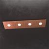 TopLight ECCENTRIC APPLIQUE-PLAFONIERA 4 LUCI FOGLIA RAME 1156-4L-FR