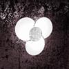TopLight CLOVER APPLIQUE-PLAFONIERA D.45 CM 3 LUCI FOGLIA ARGENTO 1114-45-FA