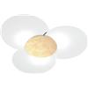 TopLight CLOVER APPLIQUE PLAFONIERA D45 CM 3 LUCI ATTACCO E27 IN METALLO E VETRO CON DECORO CENTRALE CALAMITATO FOGLIA ORO