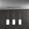TopLight CRAZY SOSPENSIONE 3 LUCI ATTACCO E27 IN METALLO CROMO E VETRO SOFFIATO