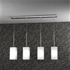 TopLight CRAZY SOSPENSIONE 4 LUCI ATTACCO E27 IN METALLO CROMO E VETRO SOFFIATO