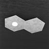 TopLight HEXAGON APPLIQUE-PLAFONIERA 1 LUCE + 1 DECORATIVO FOGLIA ARGENTO 1142-1L1D-FA