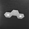TopLight HEXAGON APPLIQUE-PLAFONIERA 2 LUCI + 1 DECORATIVO FOGLIA ARGENTO 1142-2L1D-FA