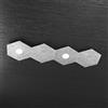 TopLight HEXAGON APPLIQUE-PLAFONIERA 2 LUCI + 2 DECORATIVO FOGLIA ARGENTO 1142-2L2D-FA