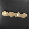 TopLight HEXAGON APPLIQUE-PLAFONIERA 2 LUCI + 2 DECORATIVO FOGLIA ORO 1142-2L2D-FO