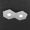 TopLight HEXAGON APPLIQUE-PLAFONIERA 2 LUCI FOGLIA ARGENTO 1142-2L-FA