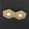 TopLight HEXAGON APPLIQUE-PLAFONIERA 2 LUCI FOGLIA ORO 1142-2L-FO