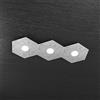 TopLight HEXAGON APPLIQUE-PLAFONIERA 3 LUCI FOGLIA ARGENTO 1142-3L-FA