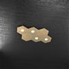 TopLight HEXAGON APPLIQUE-PLAFONIERA 4 LUCI + 2 DECORATIVO FOGLIA ORO 1142-4L2D-FO