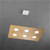 TopLight PATH SOSPENSIONE 6+2 LUCI BIEMISSIONE FOGLIA ORO 1141-S6 R+2-FO