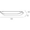 TopLight LINEAR PLAFONIERA 60 CM 3 LUCI ATTACCO E27 IN VETRO E METALLO