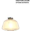 TopLight PLAFONIERA OTTONE SAT. VETRO ALPHA AMBRA 1176OS-PL1 ALPHA-AM