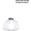 TopLight PLAFONIERA OTTONE SAT. VETRO ALPHA TRASPARENTE 1176OS-PL1 ALPHA-TR