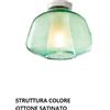 TopLight PLAFONIERA OTTONE SAT. VETRO ALPHA VERDE 1176OS-PL1 ALPHA-VE