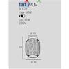 TopLight PLAFONIERA OTTONE SATINATO 1 LUCE VETRO BLU 1181OS-PL1-BL