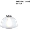 TopLight PLAFONIERA BIANCO VETRO ALPHA TRASPARENTE 1176BI-PL1 ALPHA-TR