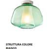 TopLight PLAFONIERA BIANCO VETRO ALPHA VERDE 1176BI-PL1 ALPHA-VE