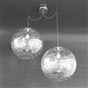 TopLight MOON SOSPENSIONE 2 LUCI ATTACCO E27 D40 CM VETRO TRASPARENTE E BIANCO SPOSTABILE
