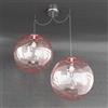 TopLight MOON SOSPENSIONE 2 LUCI ATTACCO E27 D40 CM VETRO TRASPARENTE E ROSSO SPOSTABILE