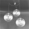 TopLight MOON SOSPENSIONE 3 LUCI ATTACCO E27 D40 CM VETRO TRASPARENTE E BIANCO SPOSTABILE