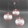 TopLight MOON SOSPENSIONE 3 LUCI D.40 CM. VETRO ROSSO 1117-S3-40-RO