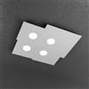 TopLight PLATE PLAFONIERA 4 LUCI QUADRA GRIGIO 1129-PL4-GR