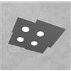TopLight PLATE PLAFONIERA 4 LUCI QUADRA GRIGIO ANTRACITE 1129-PL4-GA
