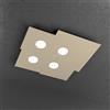 TopLight PLATE PLAFONIERA 4 LUCI QUADRA SABBIA 1129-PL4-SA
