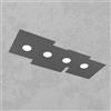 TopLight PLATE PLAFONIERA 4 LUCI RETTANGOLARE GRIGIO ANTRACITE 1129-PL4 R-GA