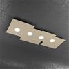 TopLight PLATE PLAFONIERA 4 LUCI RETTANGOLARE SABBIA 1129-PL4 R-SA