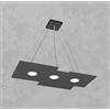 TopLight PLATE SOSPENSIONE 3+2 LUCI BIEMISSIONE GRIGIO ANTRACITE 1129-S3 R+2-GA