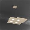 TopLight PLATE SOSPENSIONE 4 LUCI QUADRA SABBIA 1129-S4-SA