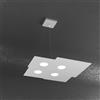 TopLight PLATE SOSPENSIONE 4 LUCI RETTANGOLARE GRIGIO 1129-S4+2-GR