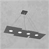 TopLight PLATE SOSPENSIONE 4 LUCI RETTANGOLARE GRIGIO ANTRACITE 1129-S4 R-GA
