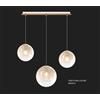 TopLight SOSP. BIANCO 3 LUCI RETTANGOLARE VETRI (2 PICCOLI +1 MEDIO) TUTTI AMBRA 1194BI-S3 RPM-AM