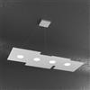TopLight PLATE SOSPENSIONE 4+3 LUCI BIEMISSIONE RETTANGOLARE GRIGIO 1129-S4 R+3-GR