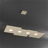 TopLight PLATE SOSPENSIONE 4+3 LUCI BIEMISSIONE RETTANGOLARE SABBIA 1129-S4 R+3-SA