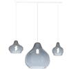TopLight SOSPENSIONE BIANCO 3 LUCI RETTANGOLARE VETRI (2 X PICCOLO + 1 X GRANDE) TUTTI ZAFFIRO 1191BI-S3 RMIX-ZA