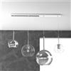 TopLight SOSP. CROMO RETTANGOLARE 4 LUCI VETRI (1 GRANDE CR+1 MEDIO TR +2 PICCOLO(1X CR+1X TR) 1155CR-S4 RMIX-TC