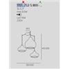 TopLight SOSP. BIANCO 3 LUCI SPOSTABILE VETRI (2 X PICCOLO + 1 X GRANDE) TUTTI RUBINO 1191BI-S3 S MIX-RU