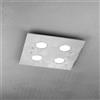 TopLight PATH PLAFONIERA 4 LUCI QUADRA FOGLIA ARGENTO 1141-PL4-FA