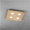 TopLight PATH PLAFONIERA 4 LUCI ATTACCO GX53 QUADRA FOGLIA ORO