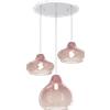 TopLight SOSP. BIANCO 3 LUCI TONDA VETRI (2 X PICCOLO + 1 X GRANDE) TUTTI RUBINO 1191BI-S3 TMIX-RU
