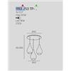 TopLight SOSP. BIANCO 3 LUCI TONDA VETRI PICCOLI (2 BRONZO+1 AMBRA) 1193BI-S3 TP-AB