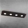TopLight PATH PLAFONIERA 4 LUCI RETTANGOLARE MARRONE 1141-PL4 R-MA