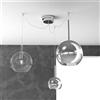 TopLight SOSP. CROMO SPOSTABILE 3 LUCI VETRI (GRANDE CR + MEDIO TR + PICCOLO CR) 1155CR-S3 S MIX-TC