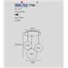 TopLight SOSP. BIANCO 3 LUCI TONDO VETRI (2 PICCOLI +1 MEDIO) TUTTI AMBRA 1194BI-S3 TPM-AM