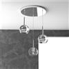 TopLight SOSP. CROMO TONDA 3 LUCI VETRI TUTTI PICCOLO (1 X TRASPARENTE + 2 X CROMO) 1155CR-S3 TP-TC